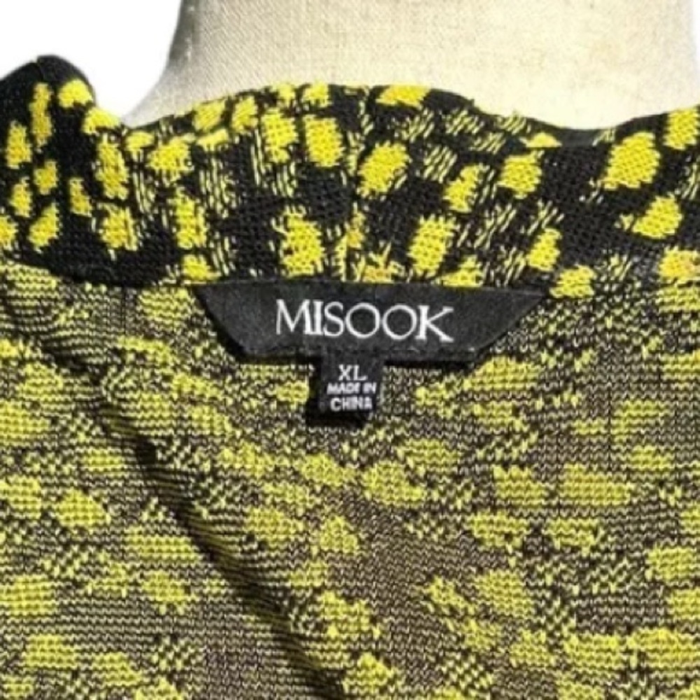 MISOOK Heritage Fit Knit Cardigan Jacket Size XL Black Green - Picture 8 of 11
